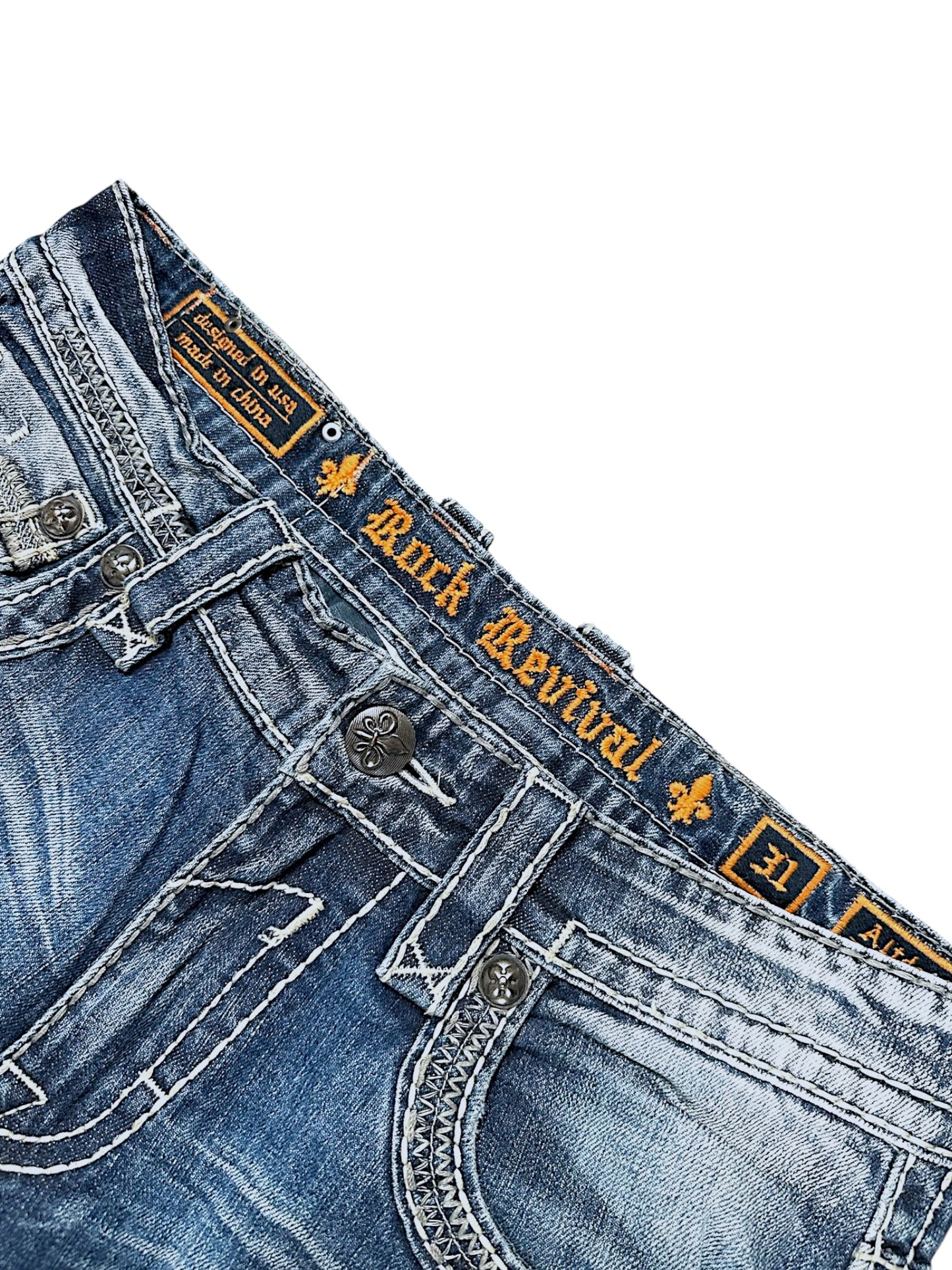 Vintage Y2K Rock Revival Baggy Jeans (M)