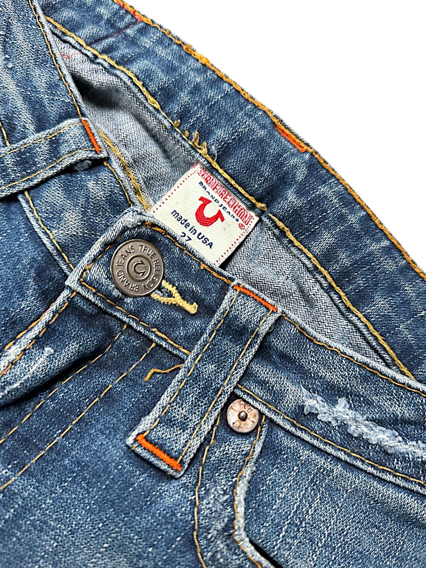 Vintage True Religion Y2K Low Waist Bootcut / Flared Damenjeans (S)