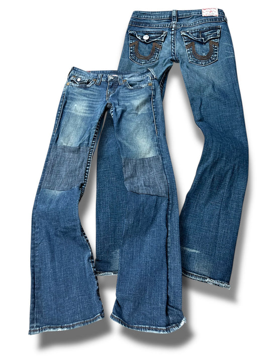Vintage True Religion Y2K Low Waist Bootcut Damenjeans (M)