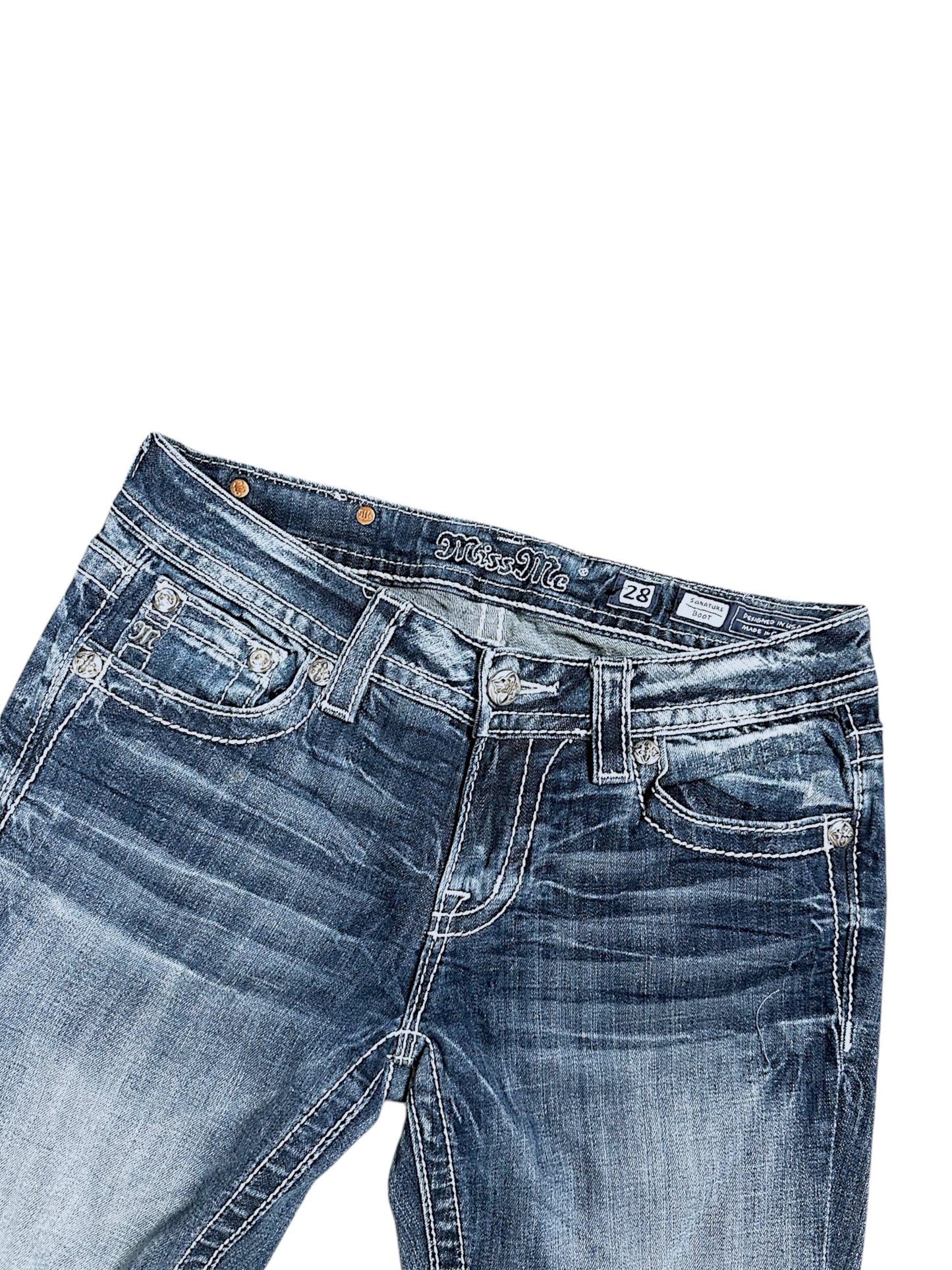 Vintage Miss Me Y2K Low Waist Bootcut / Flared Damenjeans (M)