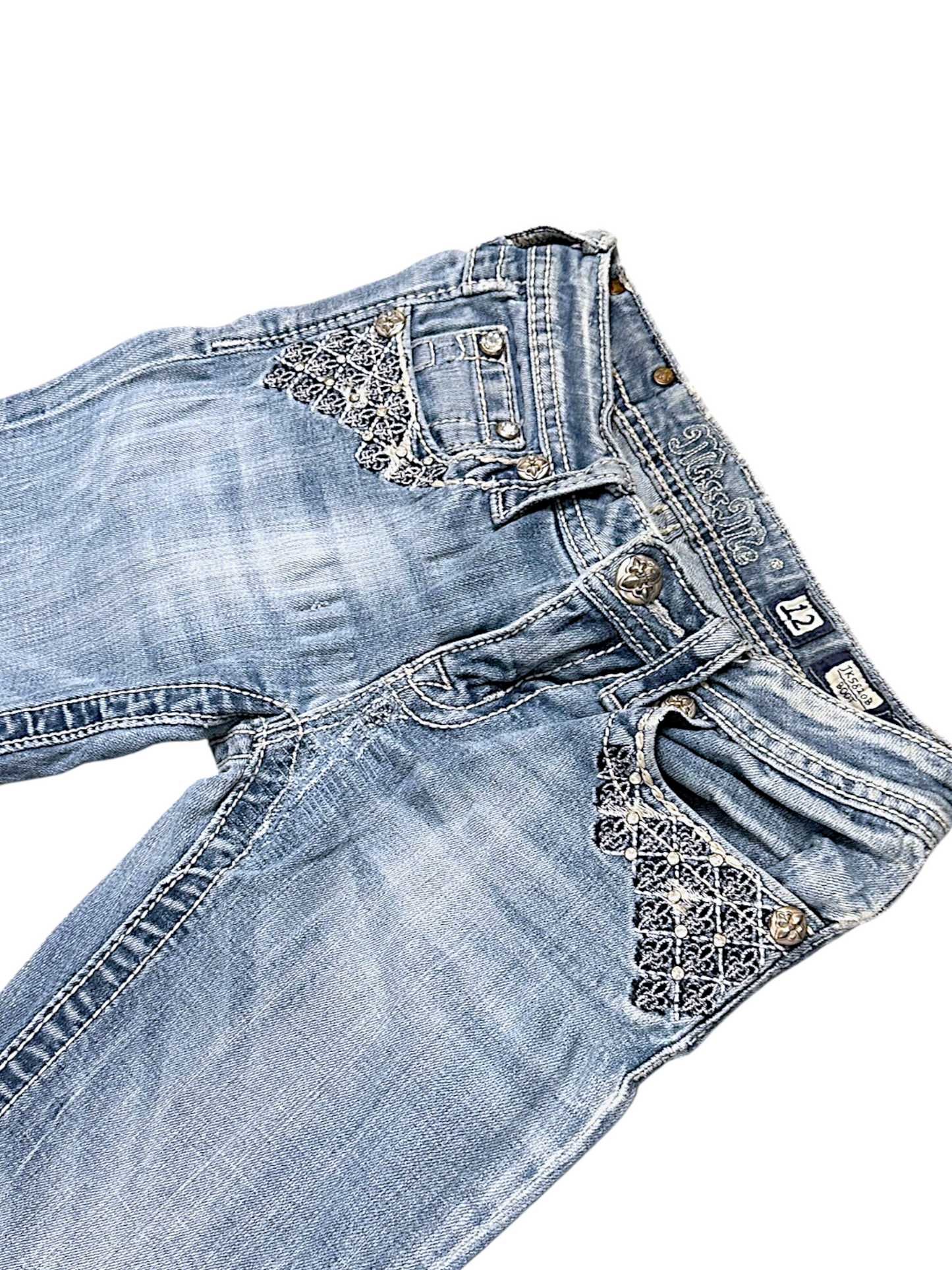 Vintage Miss Me Y2K Low Waist Bootcut Damenjeans (XS)