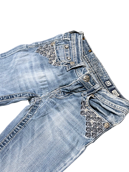 Vintage Miss Me Y2K Low Waist Bootcut Damenjeans (XS)