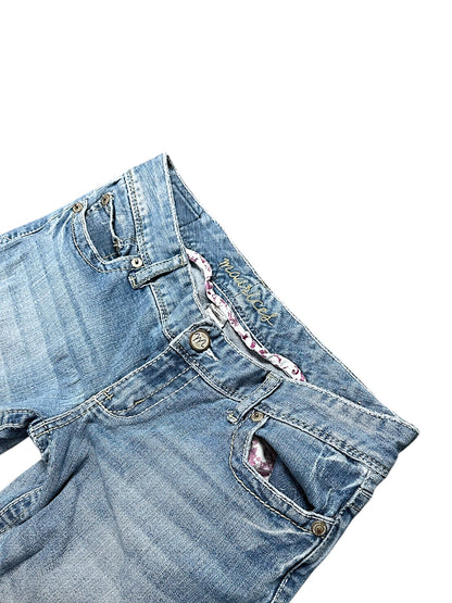 Vintage Embroidery Y2K Low Waist Bootcut / Flared Damenjeans ( )