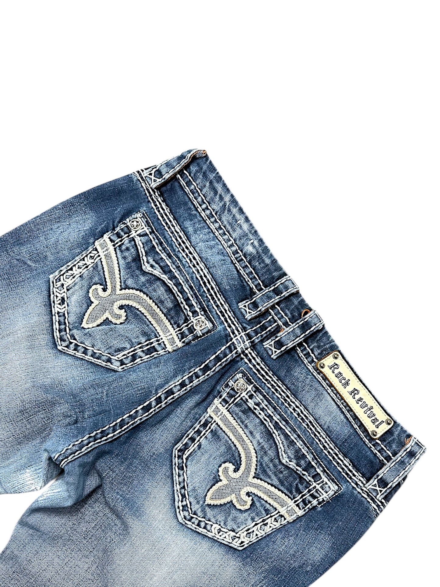 Vintage Rock Revival Y2K Low Waist Bootcut / Flared Damenjeans (M)