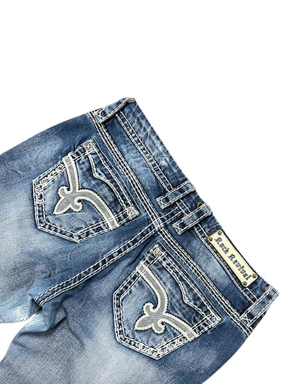 Vintage Rock Revival Y2K Low Waist Bootcut / Flared Damenjeans (M)