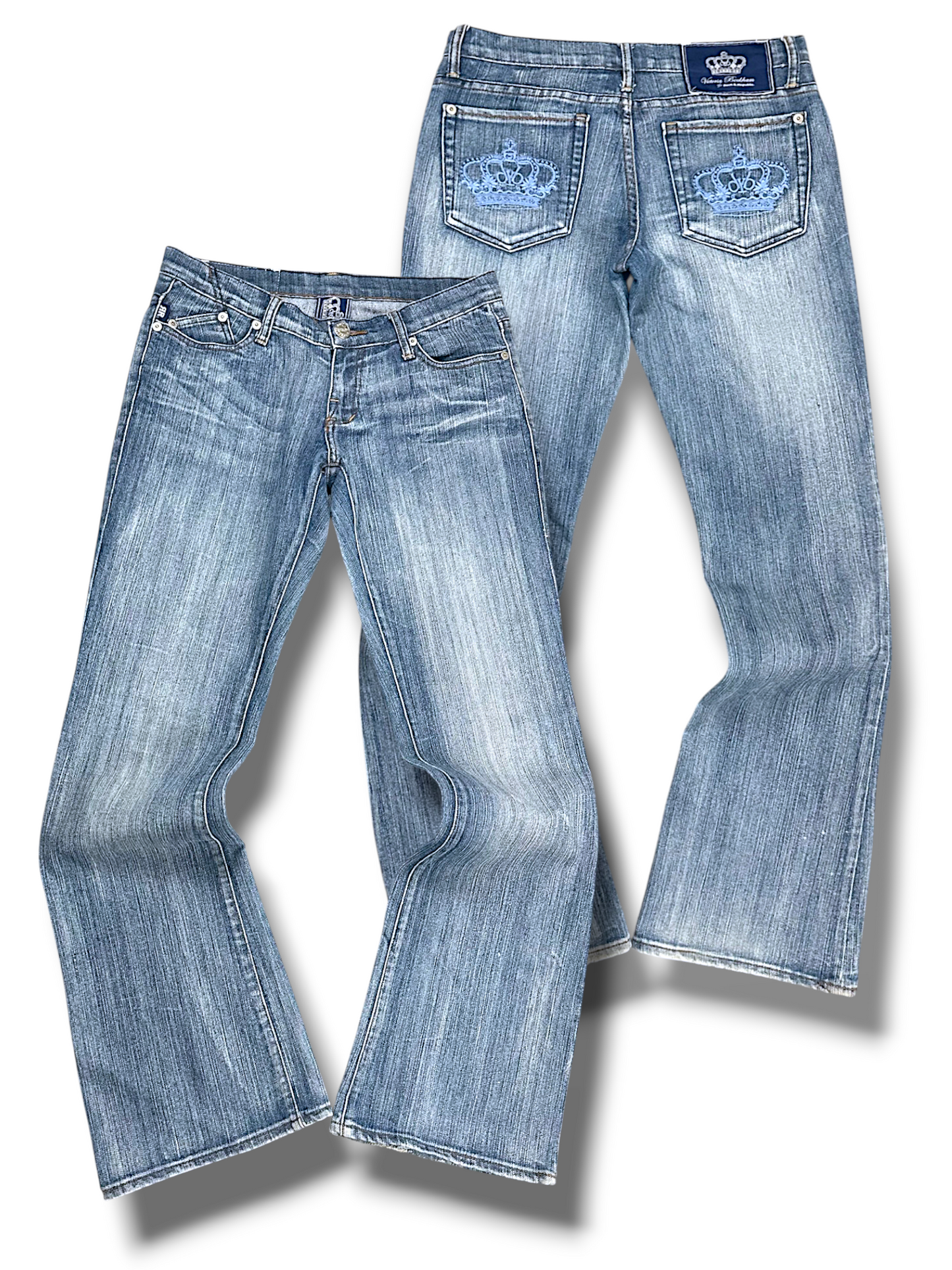 Vintage Victoria Beckham Y2K Low Waist Flared Damenjeans (L)