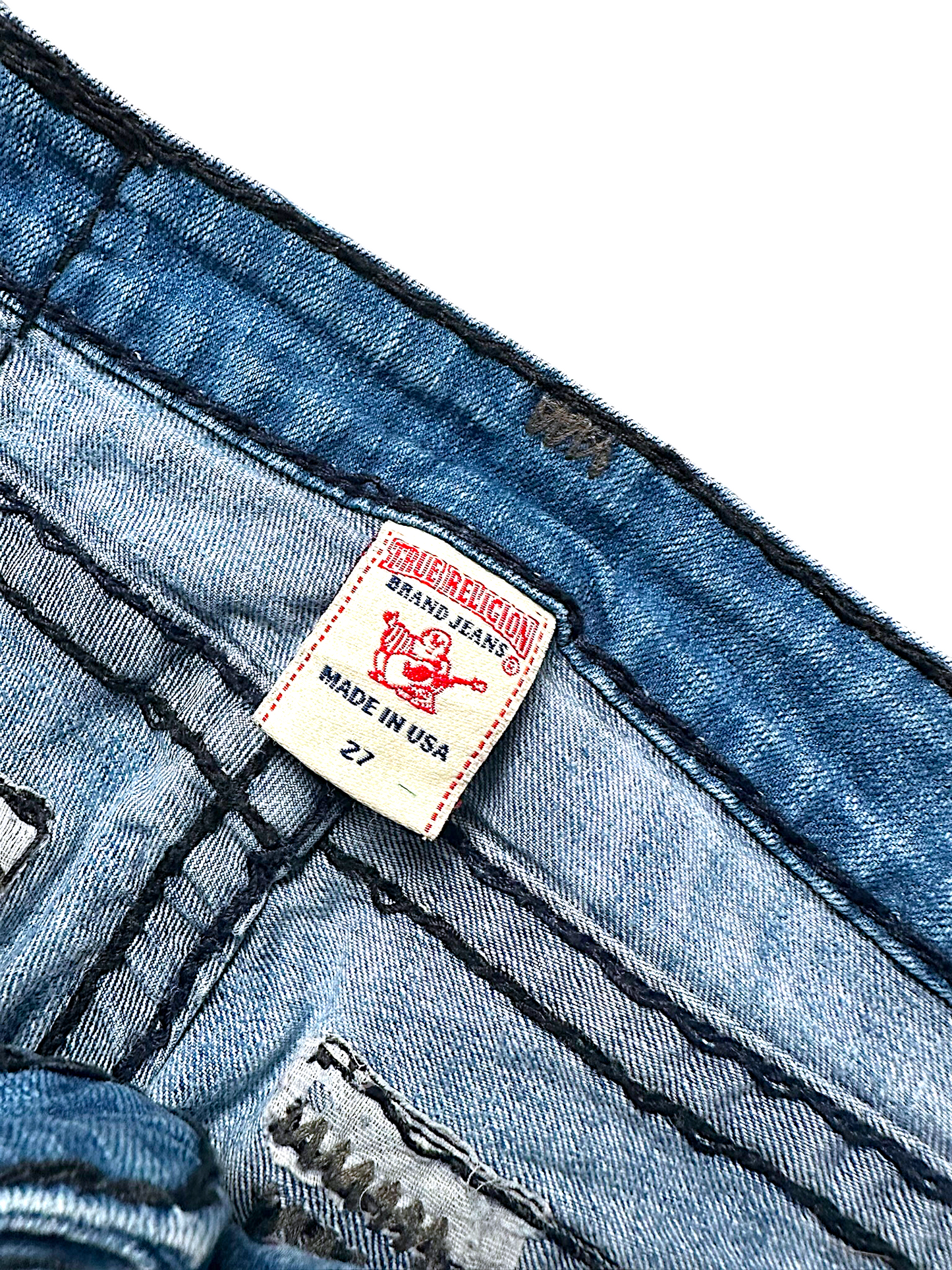 Vintage True Religion Y2K Low Waist Bootcut / Flared Damenjeans (S)