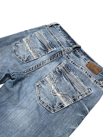 Vintage Embroidery Y2K Flared Jeans (M)