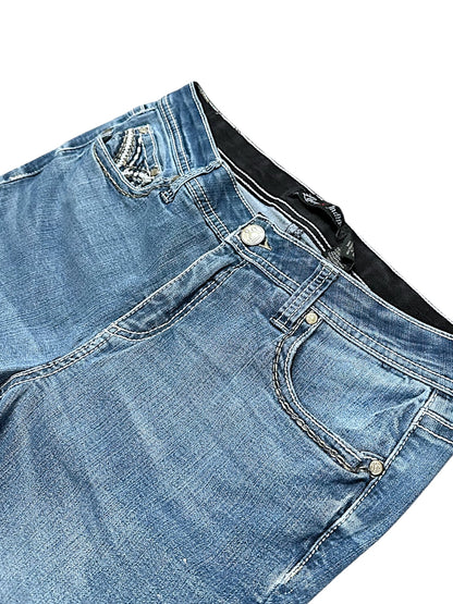 Vintage Embroidery Y2K Mid Waist Bootcut / Flared Damenjeans (S)
