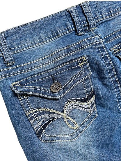 Vintage No Boundaries Y2K Low Waist Bootcut Damenjeans (M)