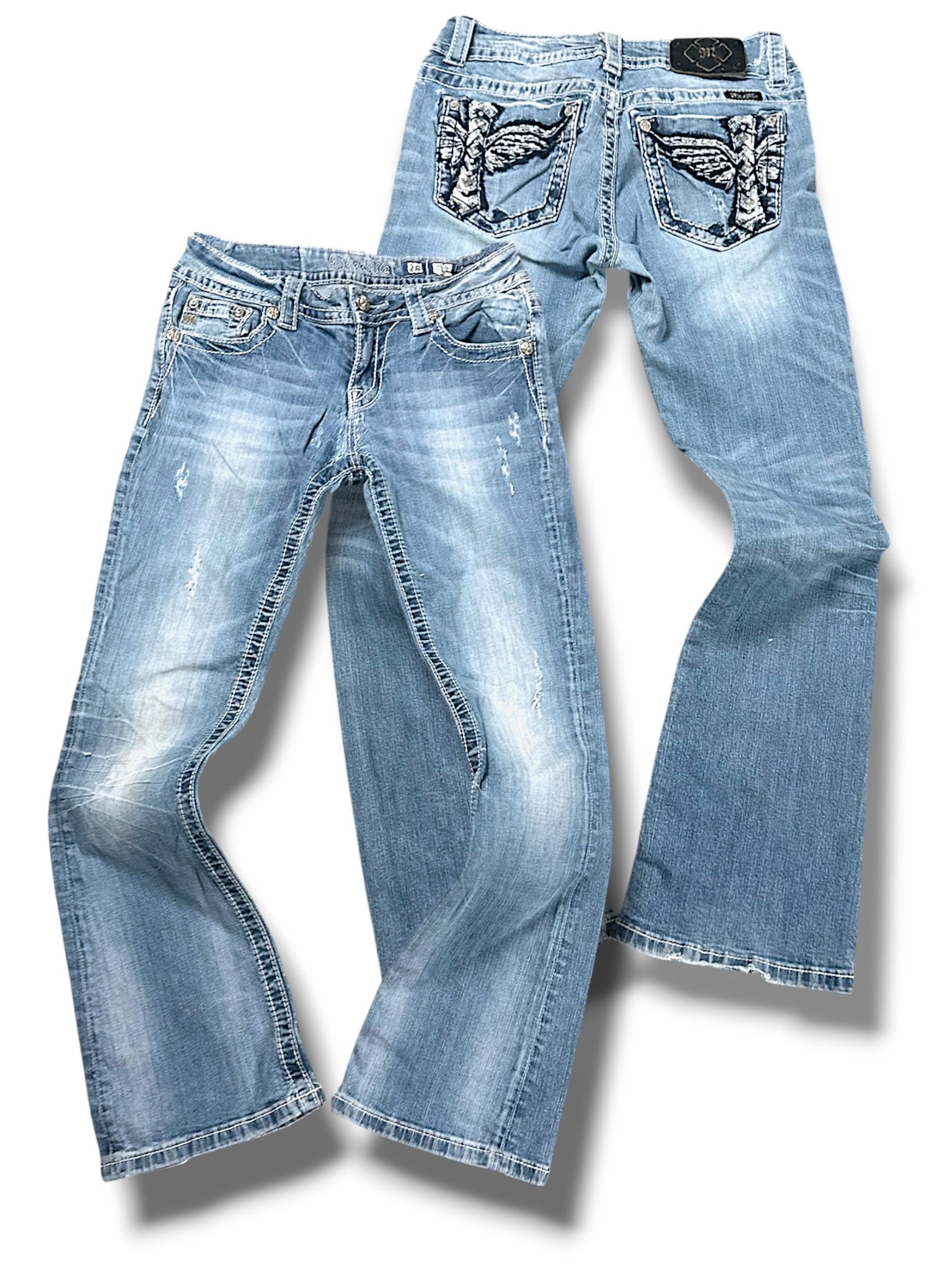 Vintage Miss Me Y2K Low Waist Bootcut / Flared Damenjeans (S)