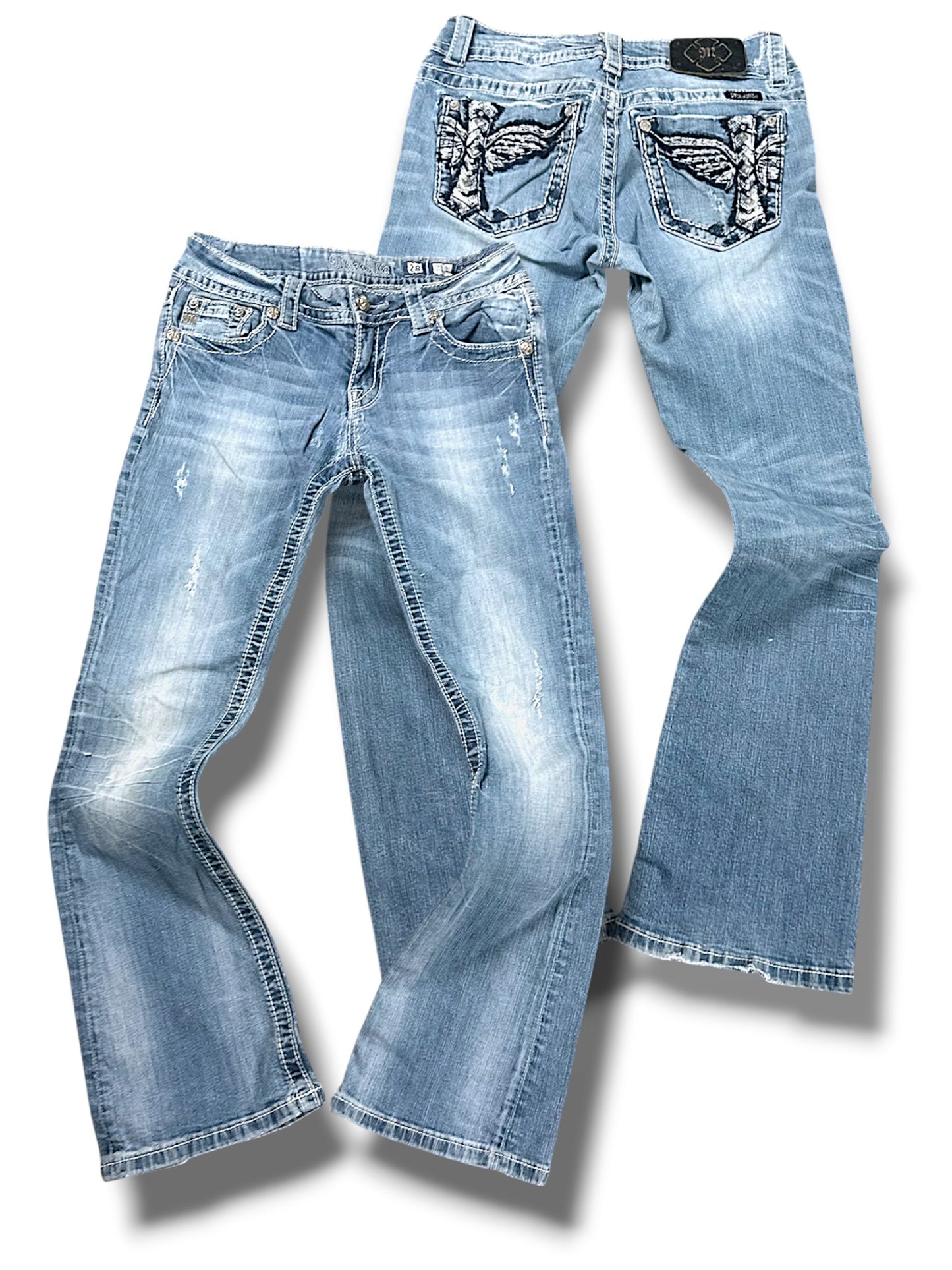 Vintage Miss Me Y2K Low Waist Bootcut / Flared Damenjeans (S)