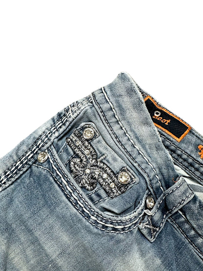 Vintage Rock Revival Y2K Low Waist Bootcut / Flared Damenjeans (S)