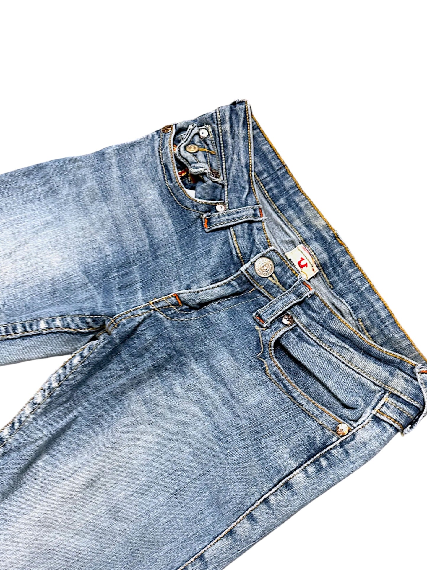 Vintage True Religion Y2K Low Waist Bootcut Damenjeans (S)