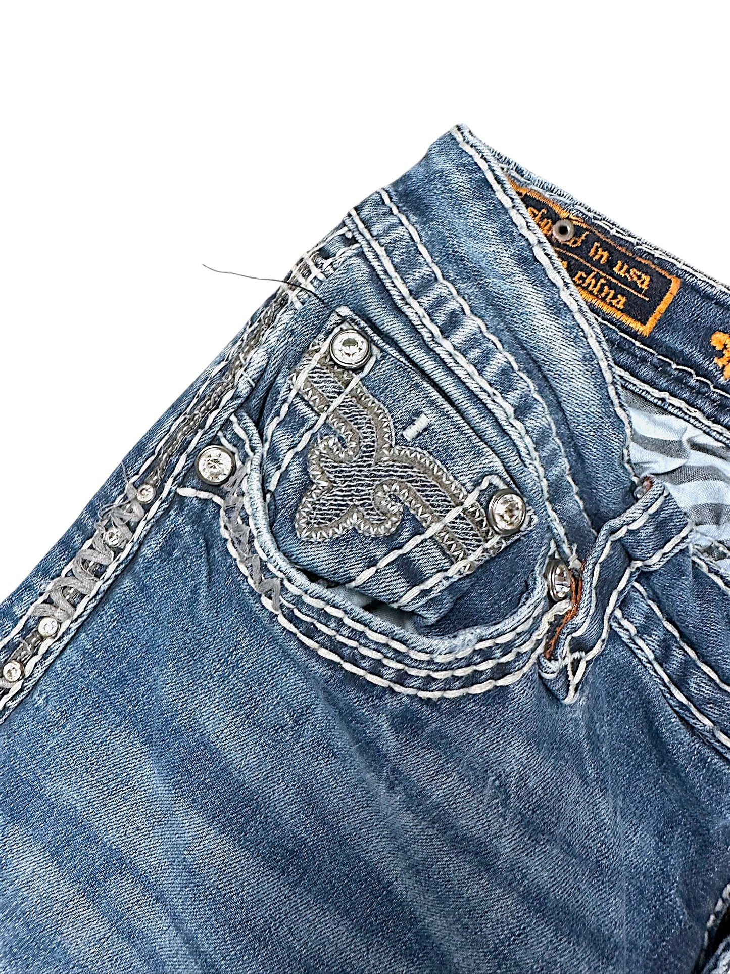 Vintage Rock Revival Y2K Low Waist Bootcut Damenjeans (M)