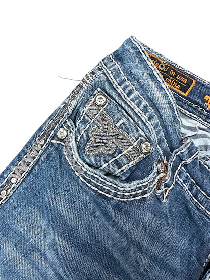 Vintage Rock Revival Y2K Low Waist Bootcut Damenjeans (M)