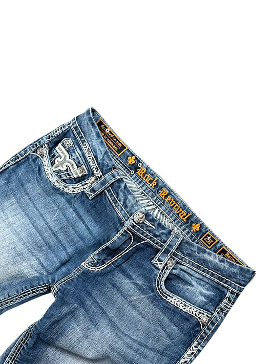 Vintage Rock Revival Y2K Low Waist Bootcut / Flared Damenjeans (M)