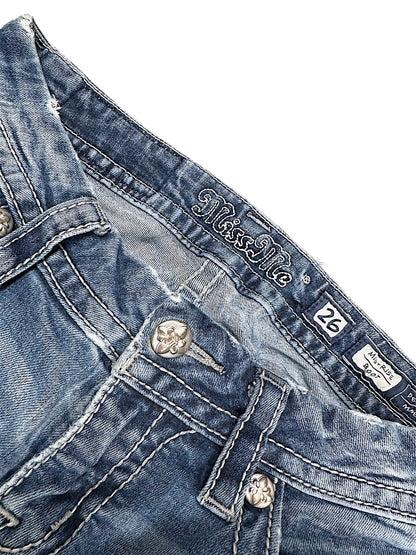 Vintage Miss Me Y2K Low Waist Bootcut Damenjeans (S)
