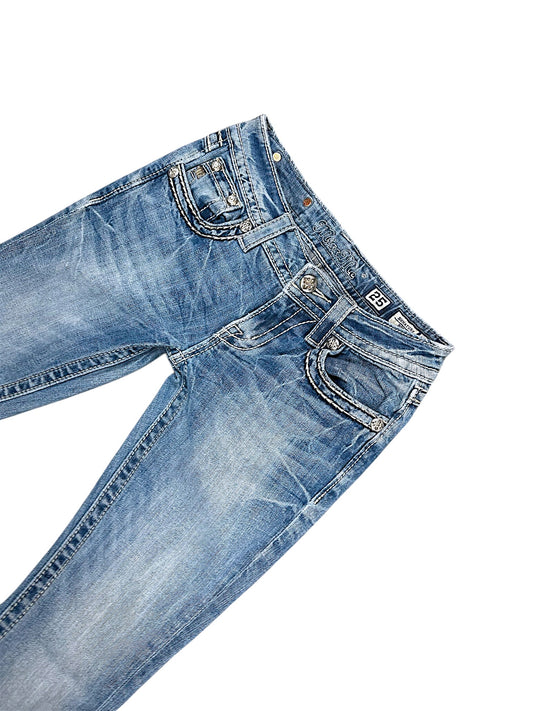 Vintage Miss Me Y2K Low Waist Bootcut Damenjeans (S)