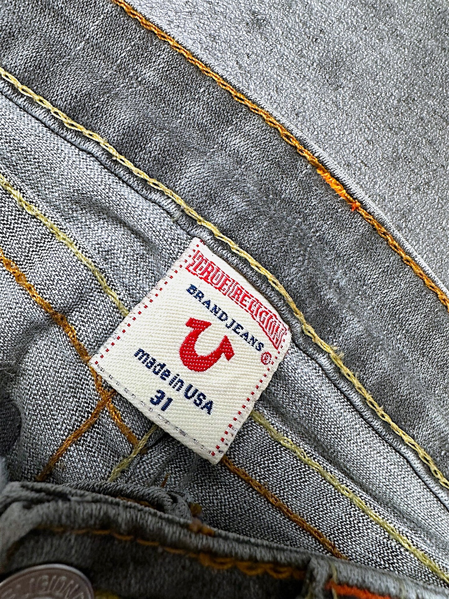 Vintage True Religion Y2K Low Waist Bootcut Damenjeans (XL)