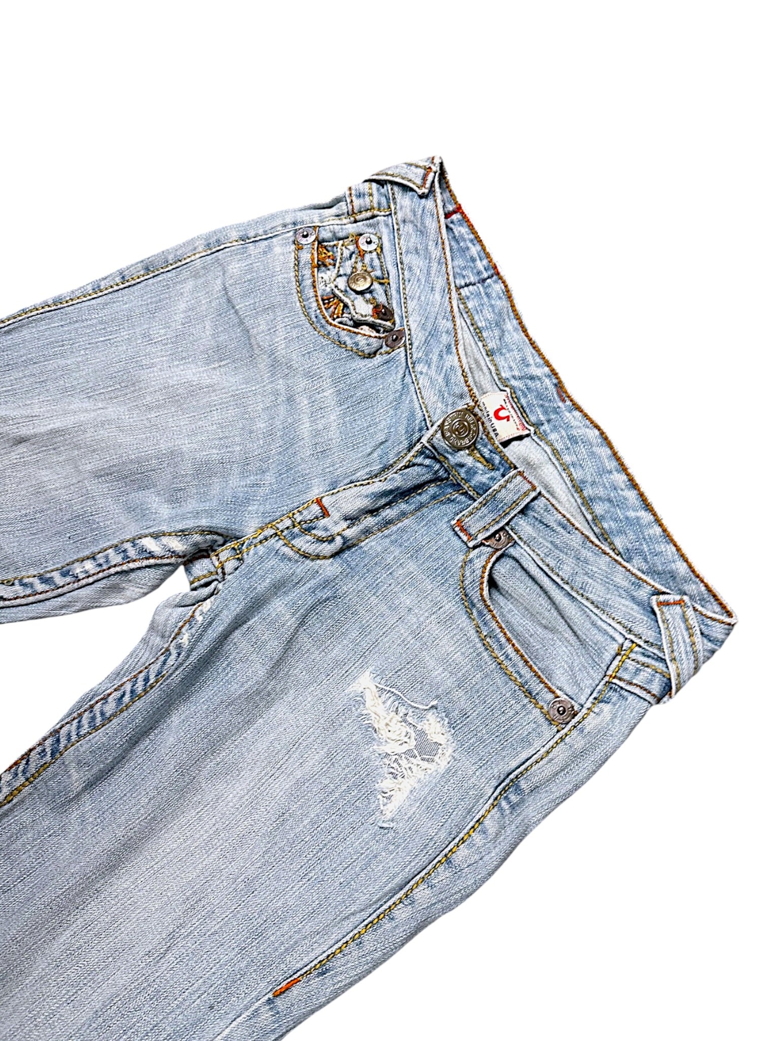 Vintage True Religion Y2K Low Waist Bootcut Damenjeans (S)