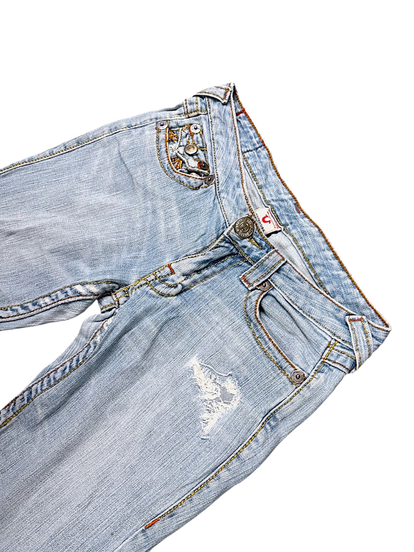 Vintage True Religion Y2K Low Waist Bootcut Damenjeans (S)