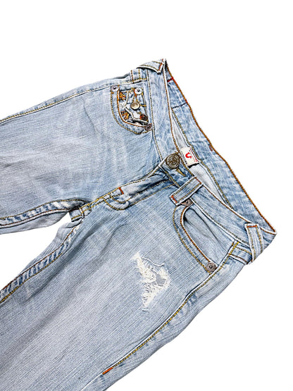 Vintage True Religion Y2K Low Waist Bootcut Damenjeans (S)