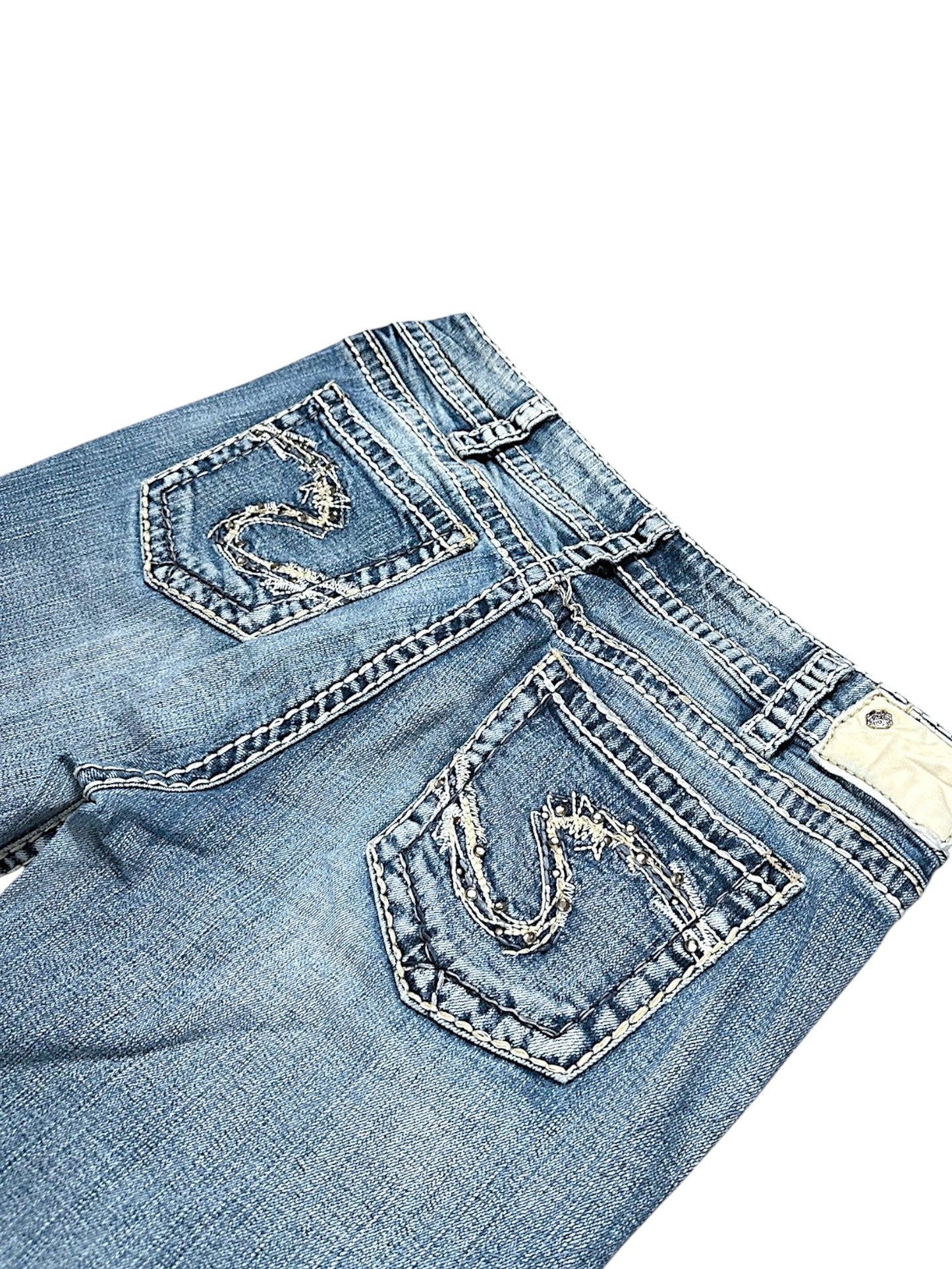 Vintage Silver Y2K Low Waist Bootcut / Flared Damenjeans (L)