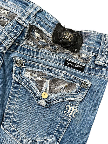 Vintage Miss Me Y2K Low Waist Bootcut / Flared Damenjeans (S)