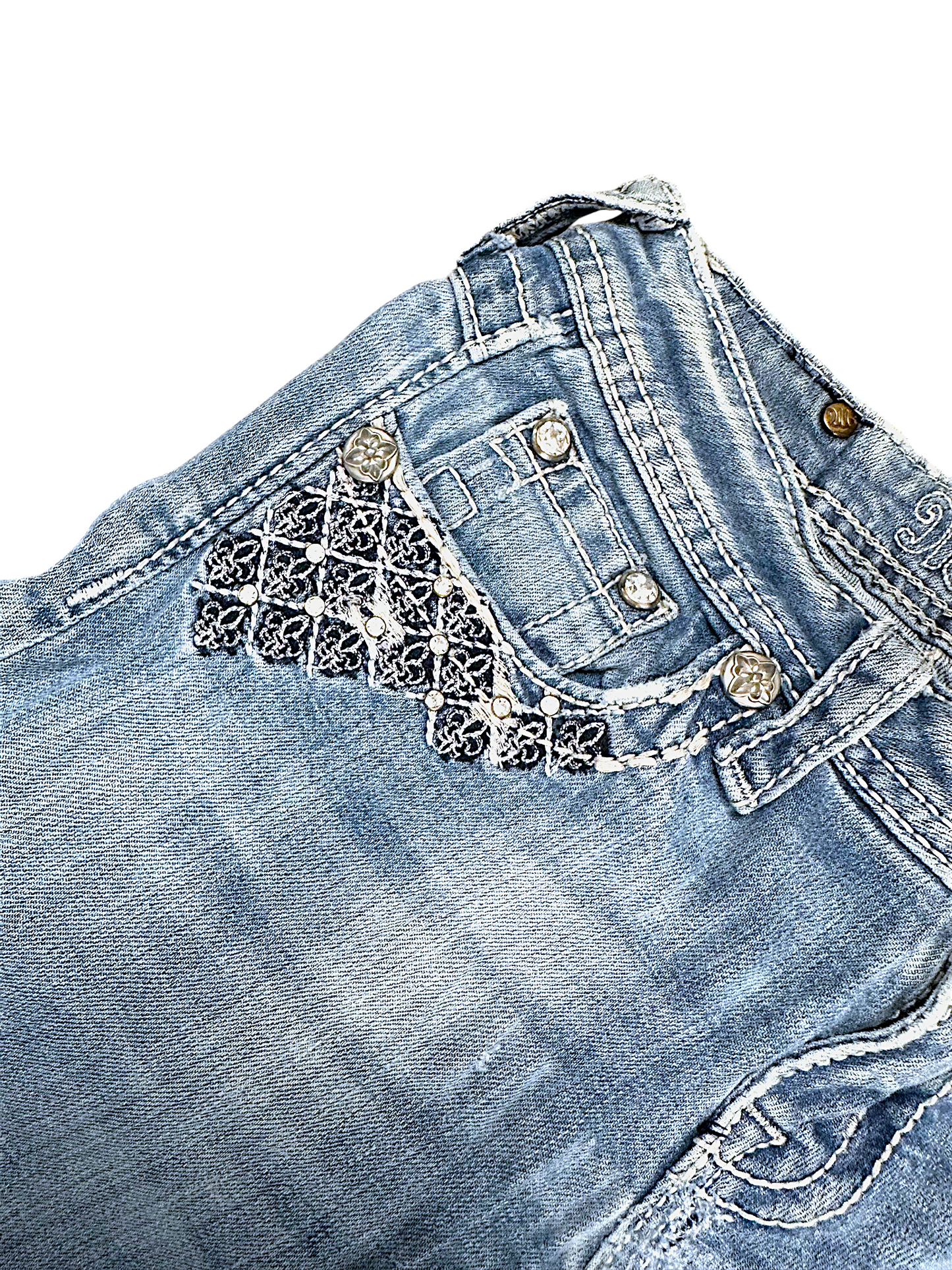 Vintage Miss Me Y2K Low Waist Bootcut Damenjeans (XS)