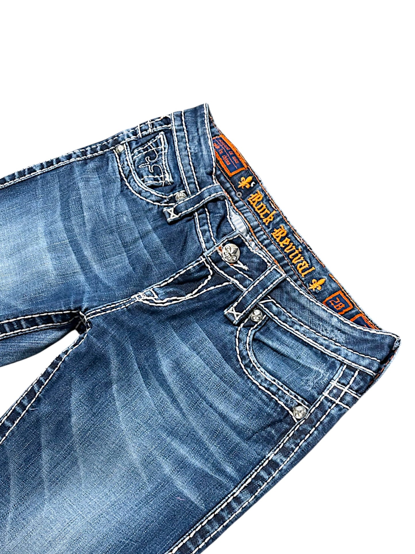 Vintage Rock Revival Y2K Low Waist Bootcut / Flared Damenjeans (M)