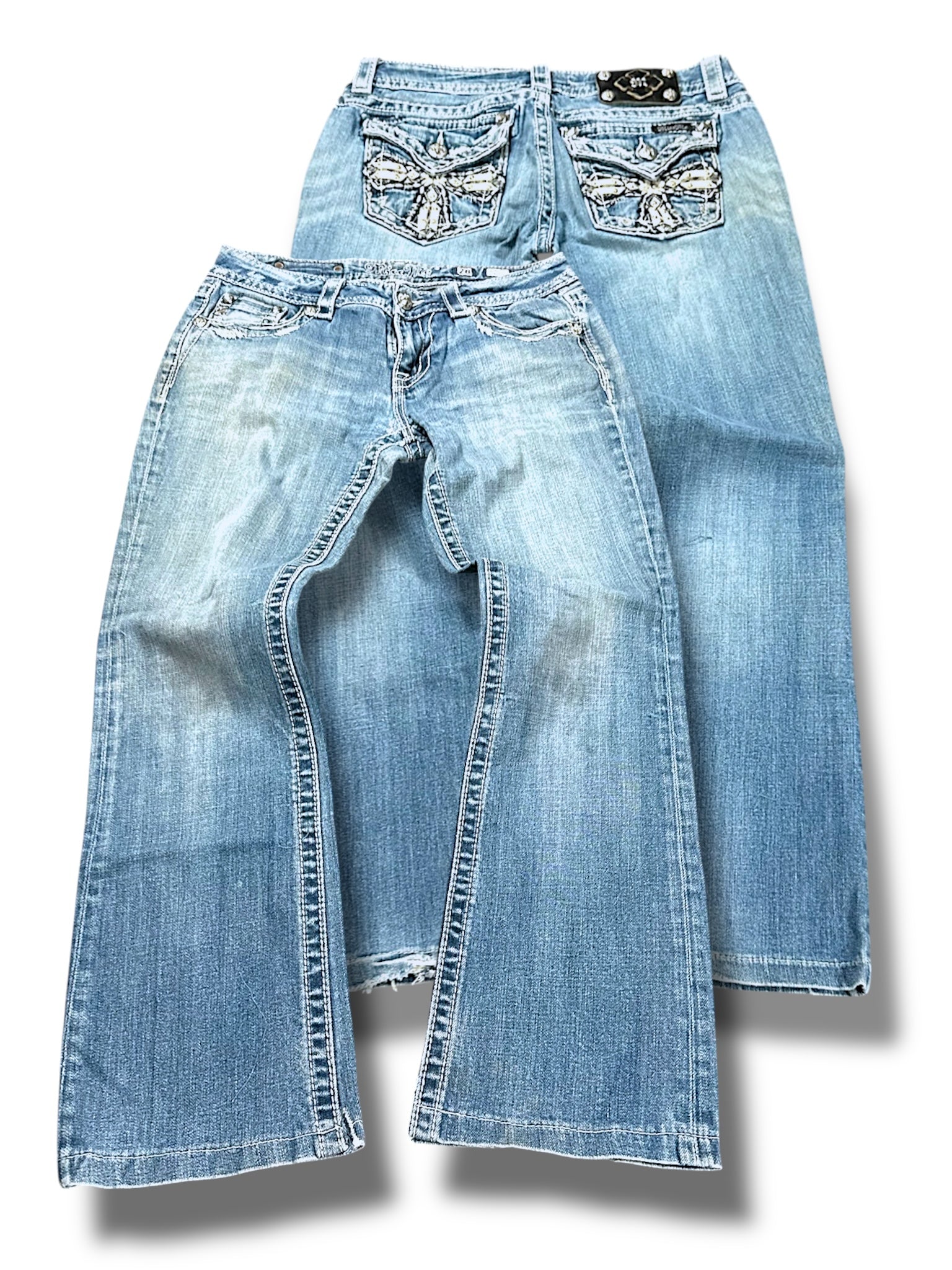 Vintage Miss Me Y2K Low Waist Bootcut / Flared Damenjeans (S)