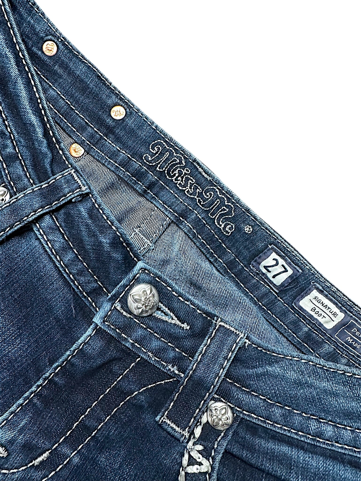 Vintage Miss Me Y2K Low Waist Bootcut / Flared Damenjeans (L)