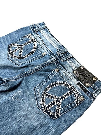Vintage Miss Me Y2K Low Waist Bootcut / Flared Damenjeans (L)