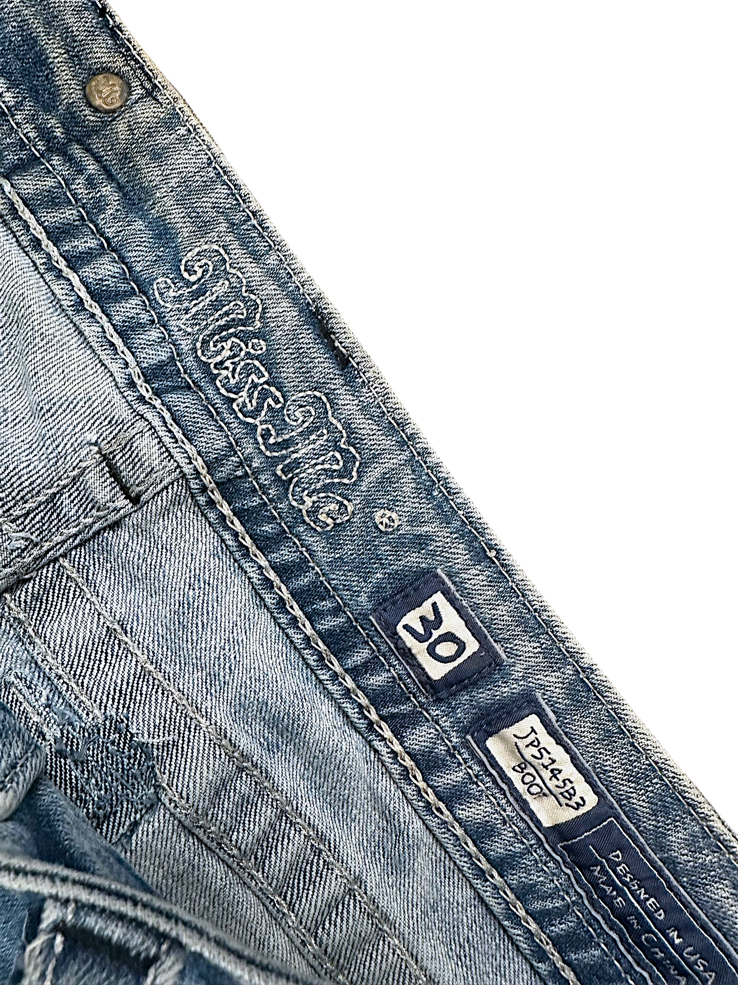 Vintage Miss Me Y2K Low Waist Bootcut Damenjeans (L)