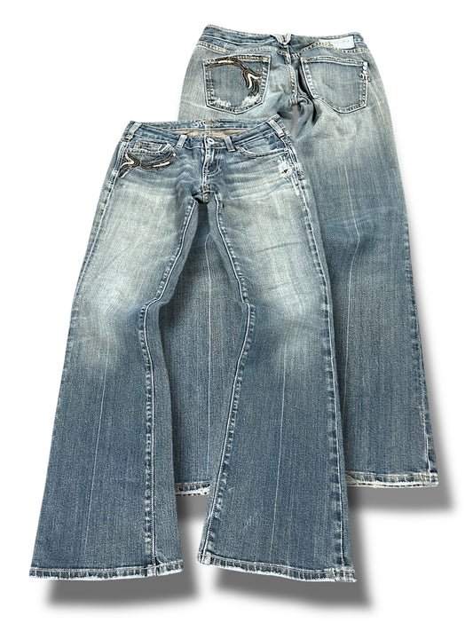 Vintage Miss Me Y2K Low Waist Bootcut / Flared Damenjeans (S)