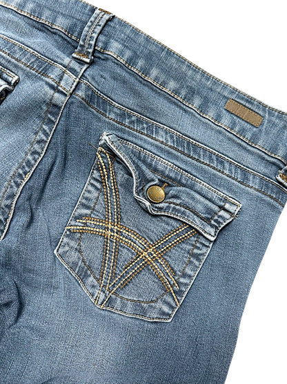 Vintage Embroidery Y2K Bootcut / Flared Damenjeans (XL)