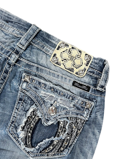 Vintage Miss Me Y2K Low Waist Bootcut / Flared Damenjeans (M)