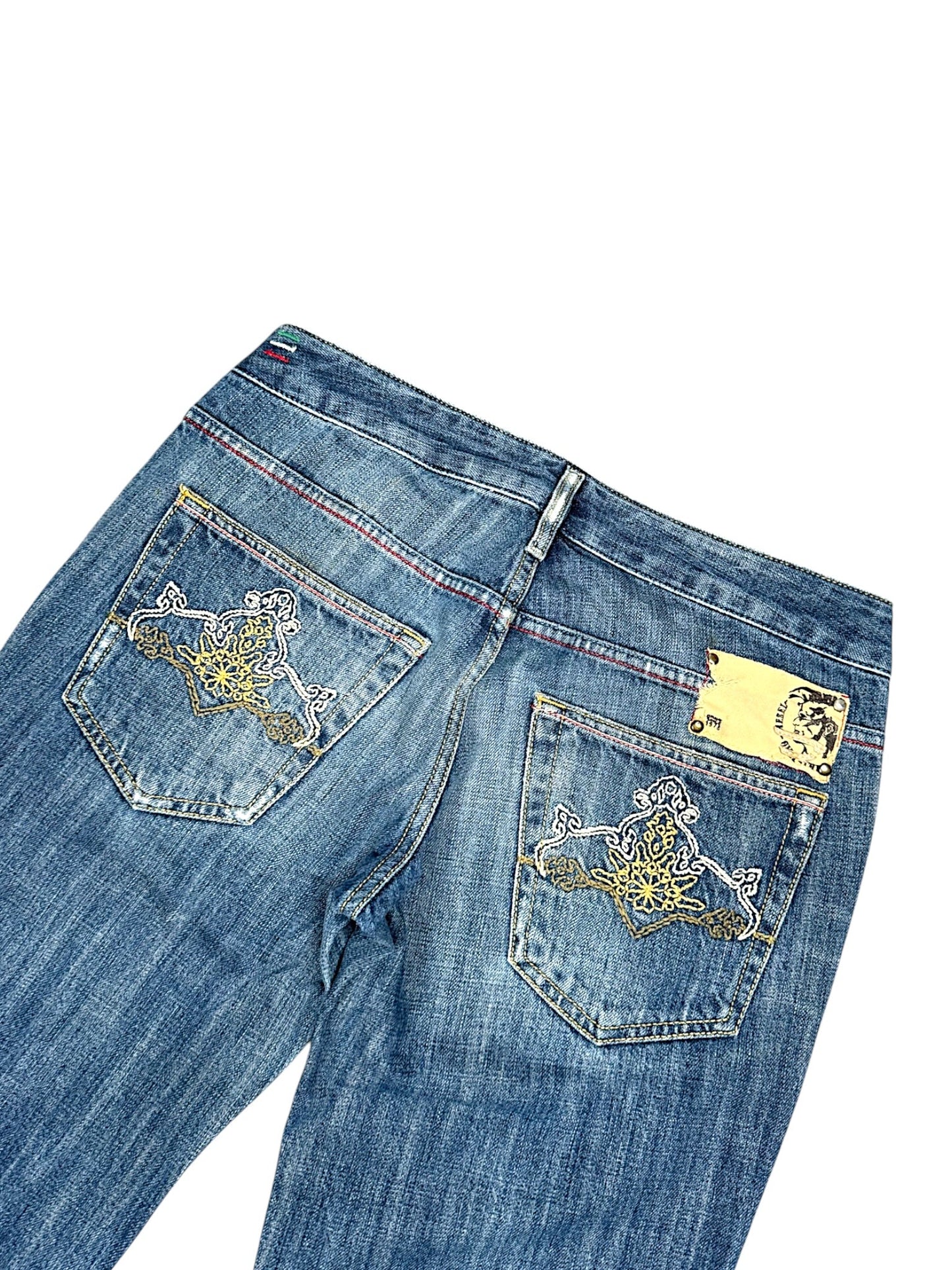 Vintage Diesel Embroidery Y2K Flared Damenjeans (S)