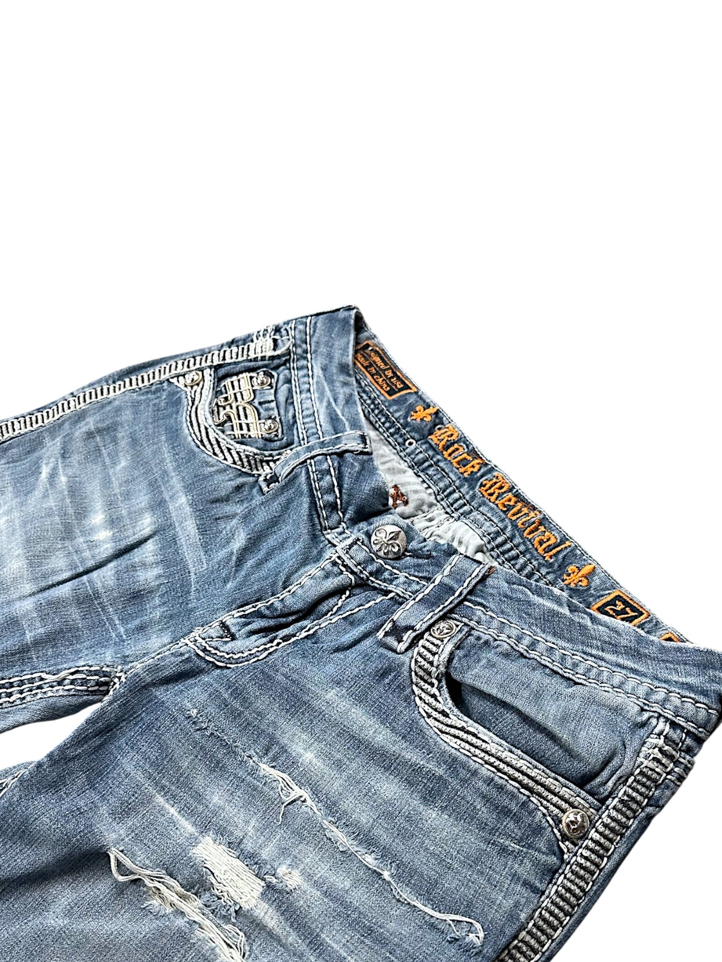 Vintage Rock Revival Y2K Low Waist Bootcut / Flared Damenjeans (S)