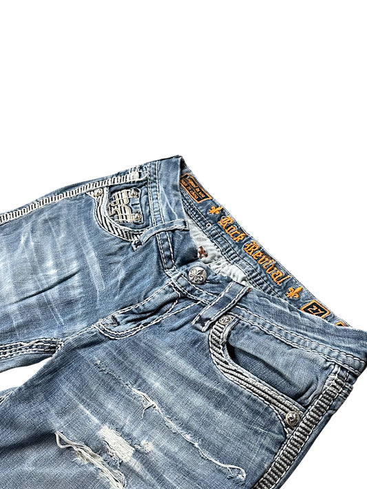 Vintage Rock Revival Y2K Low Waist Bootcut / Flared Damenjeans (S)