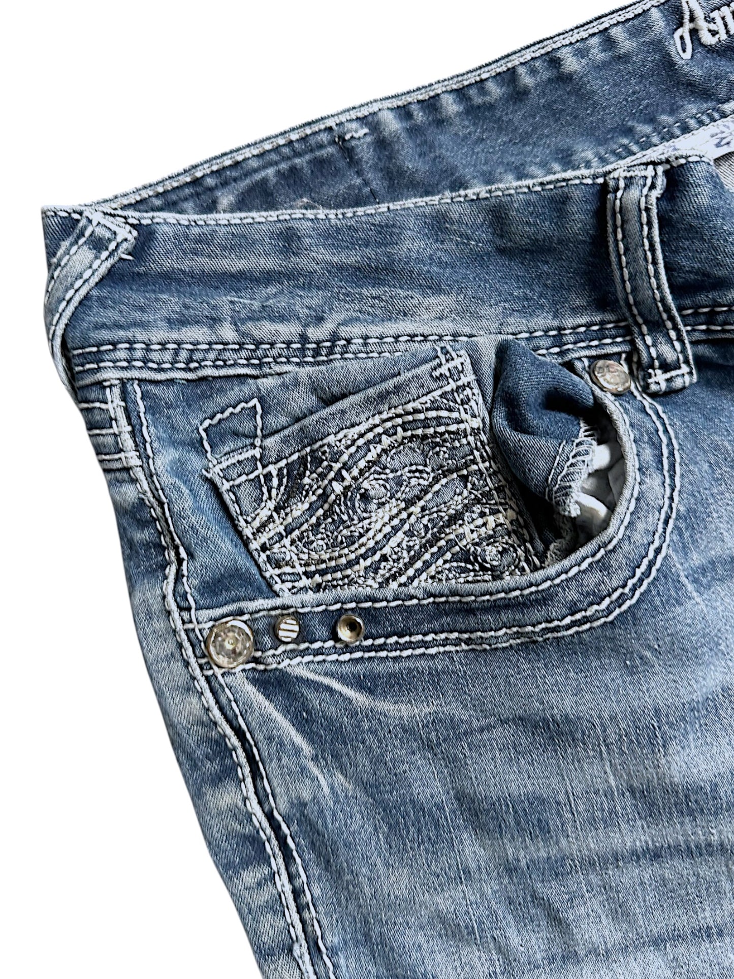 Vintage Amethyst Y2K Low Waist Bootcut / Flared Damenjeans (M)