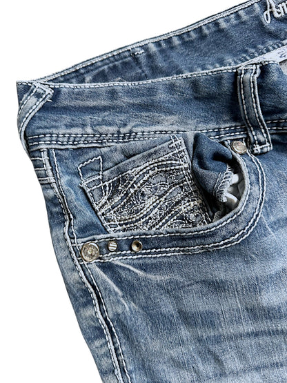 Vintage Amethyst Y2K Low Waist Bootcut / Flared Damenjeans (M)