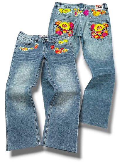 Vintage Japan Style Y2K Flared Damenjeans (M)