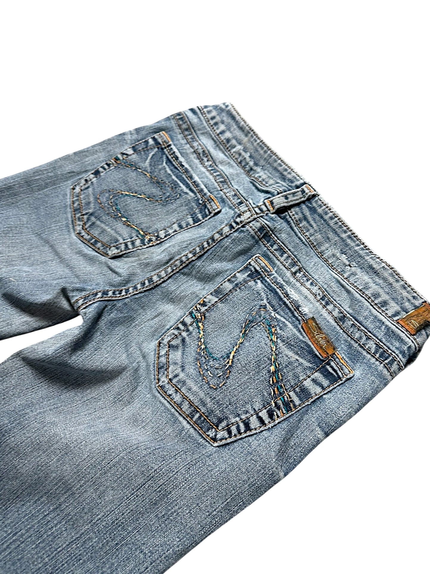 Vintage Silver Y2K Low Waist Bootcut / Flared Damenjeans (L)