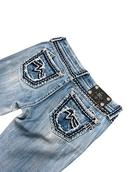 Vintage Miss Me Y2K Low Waist Bootcut Damenjeans (S)