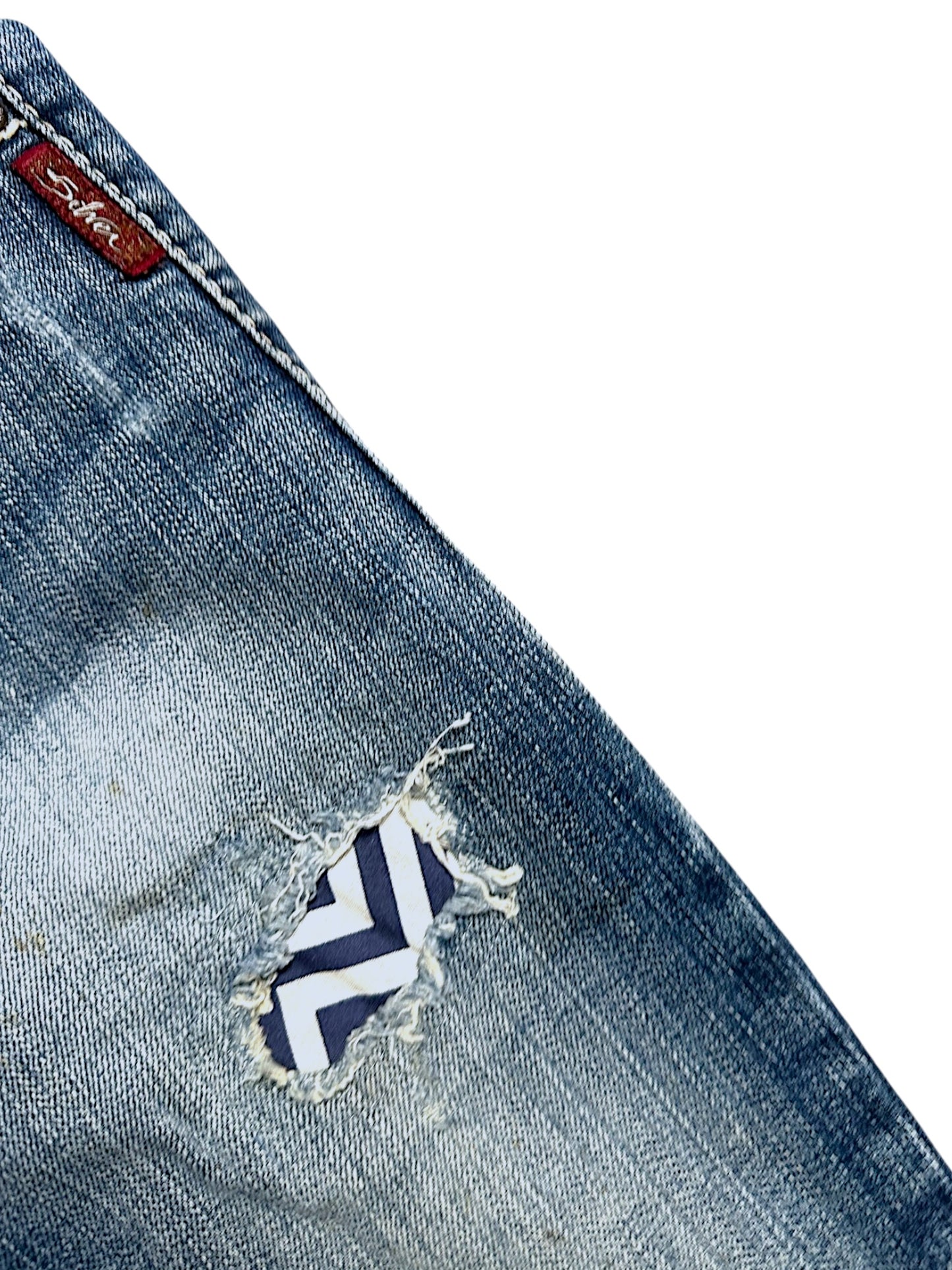 Vintage Y2K Silver Low Waist Bootcut Damenjeans (M)