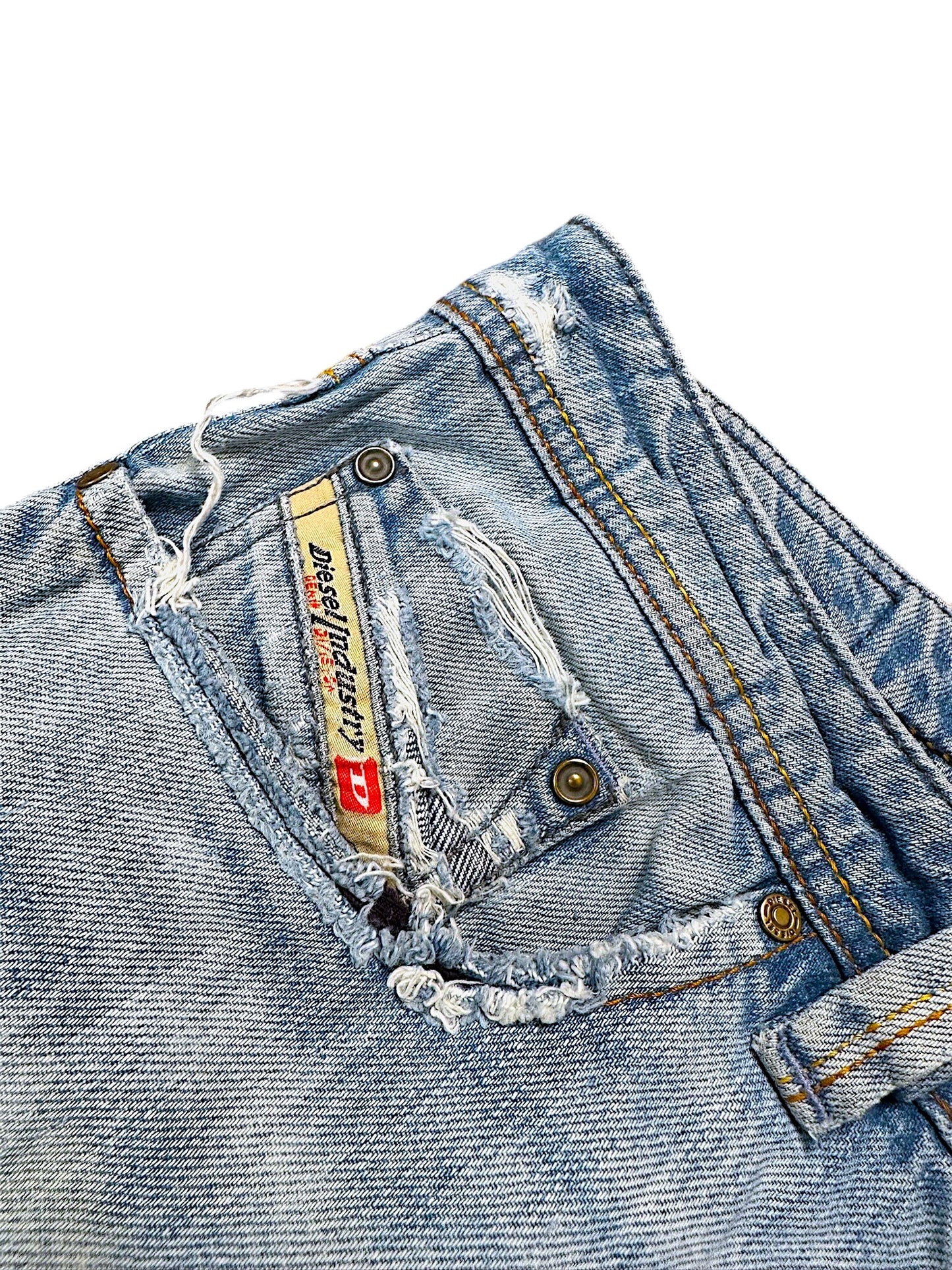 Vintage Diesel Y2K Ripped Straight Leg Jeans (L)