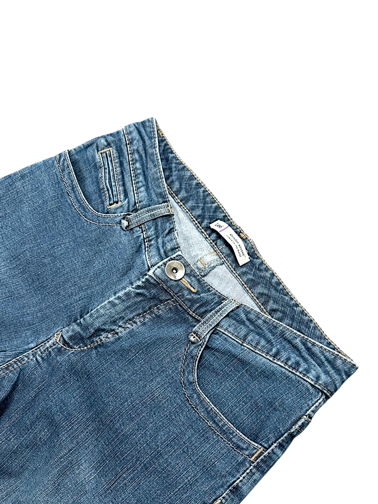 Vintage Embroidery Y2K Straight Leg Damenjeans (S)