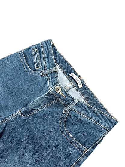 Vintage Embroidery Y2K Straight Leg Damenjeans (S)